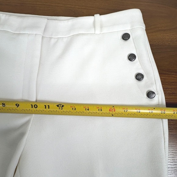 WHITE HOUSE BLACK MARKET The BOOT Womens Sailor Button Flare Pants White Size 10 - Picture 12 of 16